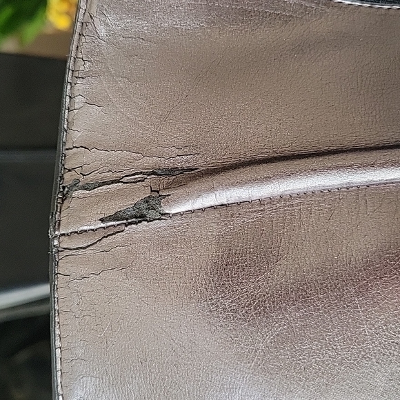 Town Shoes Women's Knee High Black Leather Wedge Heel Boot- Size 39 - Picture 12 of 16